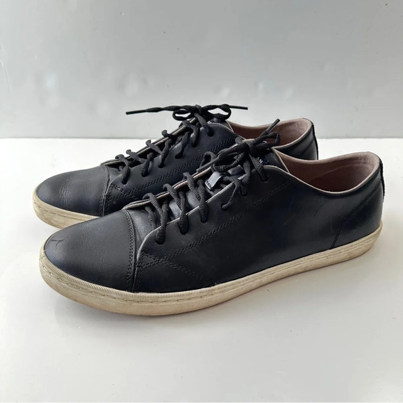 Cole Haan Trafton Shoes‎ Mens 11 M Luxe Cap Toe Grand OS Black Leather Sneakers - Picture 1 of 10